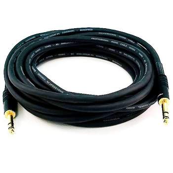 Monoprice Premier Series 1/4 Inch (TRS) Male to Male Cable Cord - 25 Feet - Black | 16AWG (Gold Plated)