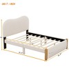 Sapphtopaz Bed Frame Upholstered Platform Bed with Headboard Wood Feet and Trundle Bedroom Furniture, Easy Assembly, No Box Spring Needed - 2 of 4