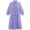 Collections Etc Plush Fleece Button Front Robe with Pockets, Collar - 4 of 4