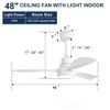 TOBILI 48 Inch Solid Wood Ceiling Fan with Dimmable Light 6 Speed - 4 of 4