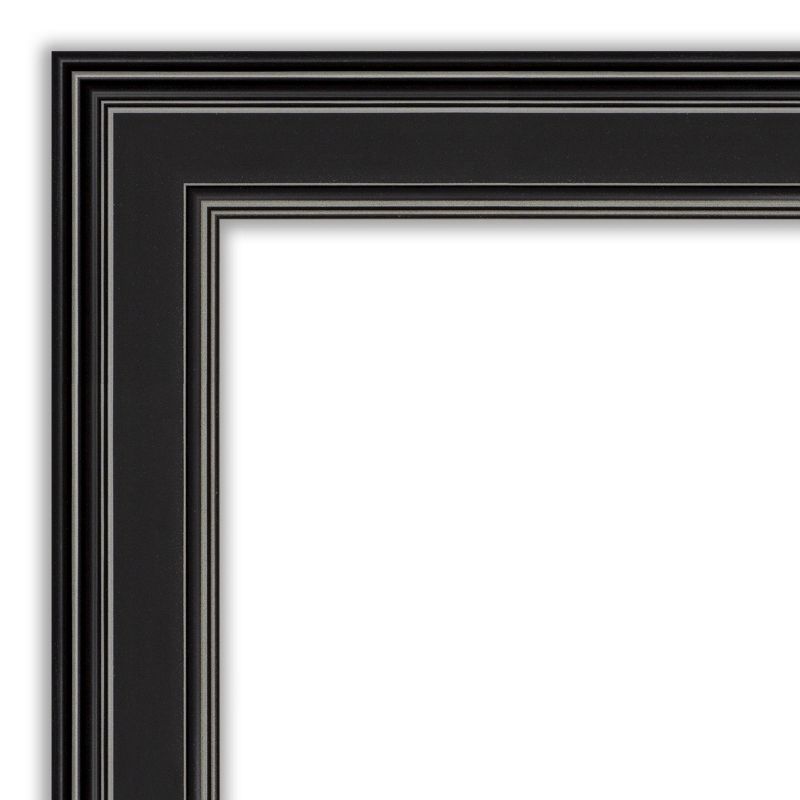 42&#34; x 30&#34; Non-Beveled Ridge Black Wall Mirror - Amanti Art, 4 of 11