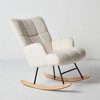 FERPIT Upholstered Teddy Velvet Rocking Accent Chair, Armchair with High Back for Living Room - 2 of 4