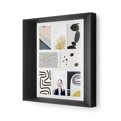 4x6 Black Collage Wood Frame with 4-openings, 2 directions - Picture This Framed