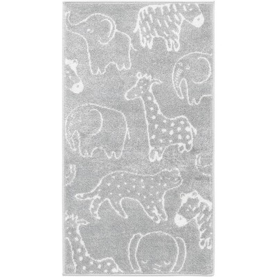 Gray Safari Animal Print Runner Rug for Kids