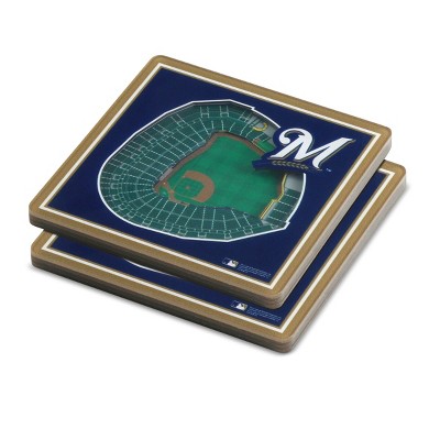 MLB Milwaukee Brewers StadiumView Coaster 2pk