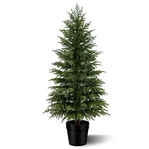 Vitalismo 5ft Artificial Norfolk Pine Tree Potted Faux Christmas Tree Realistic Fake Tree for Indoor Outdoor Christmas Home Decor Set of 1/2 - 1 of 4