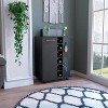 ORRD Espresso Bar Cart with Wine Rack - Mobile Bar Cabinet with Locking Casters, 2 Storage Shelves & 6-Bottle Holder, Rolling Home Bar Cart - 2 of 4