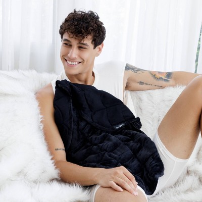 Black Onyx Reversible Cotton and Fleece Weighted Blanket