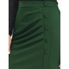 Hobemty Women's Wear to Work Elastic High Waist Pleated Bodycon Midi Skirts - 4 of 4