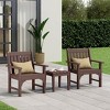 WestinTrends Malibu Outdoor Patio 3-Piece HDPE Adirondack Garden Chairs with Square Adirondack Side Table Set - 2 of 4