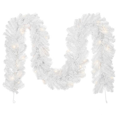 Northlight 9' X 12 Prelit White Crystal Spruce Artificial Christmas Garland  - Clear Lights : Target