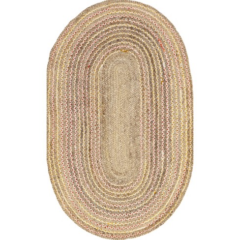 nuLOOM Tammara Bohemian Hand Braided Area Rug, Oval