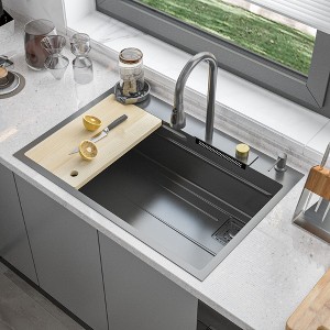 Famapy Stainless Steel Kitchen Sink with Multi-Accessories,Double Track/3-Mode Scalable Faucet/Highpressure Cup Rinser,All-In-One Cook+Clean Station - 1 of 4