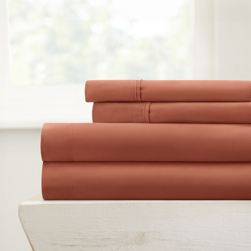 4 Piece Bed Sheet Set Solid Double Brushed Microfiber, Ultra Soft, Easy Care - Becky Cameron, 3 of 13