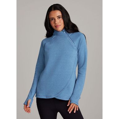 RBX Active Women's Wrap Front Pullover Zip Mock Neck Fleece