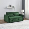 GDFStudio Vynn 55" Modern Convertible Velvet Upholstered Sofa Bed with 2 Pillows and Detachable Arm Pockets - 2 of 4