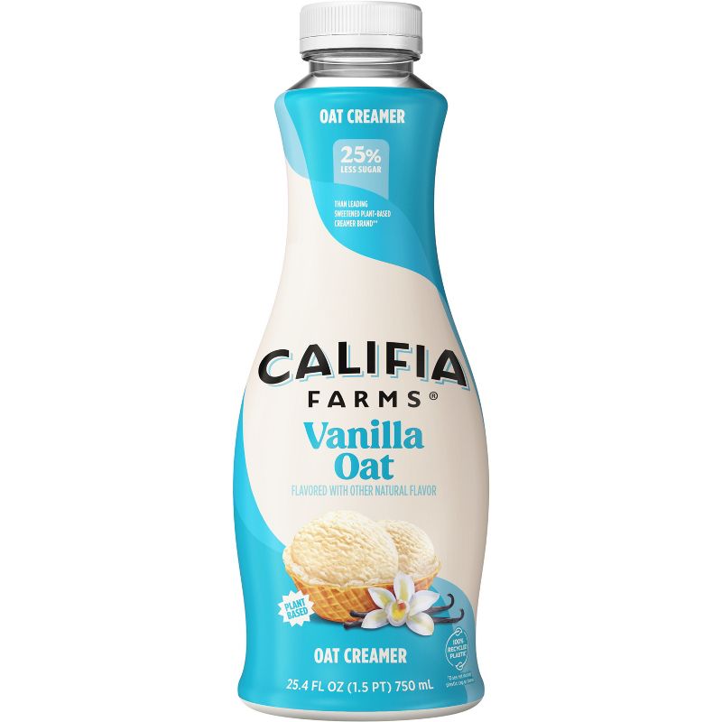 Califia Farms Vanilla Oat Milk Coffee Creamer - 25.4 fl oz, 1 of 10