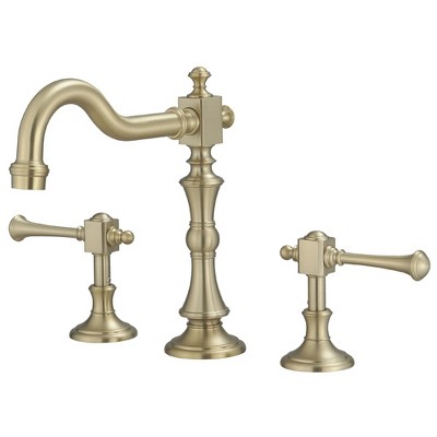 BWE 8 in. Widespread Double Handle 3 Hole Bathroom Faucet Water-Saving With Metal Drain