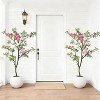 5FT Artificial Tree, Pink Faux Blossom Plant in Pot, Large Fake Pink Flowers Potted, Silk Floss Tree, Artificial Flowers for Home PorchChristmas - 2 of 4