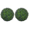 HOMCOM 16.5" Artificial Plant Topiary Balls, Set of 2 Indoor Outdoor Fake Plants for Home Office, Living Room Decor - 4 of 4