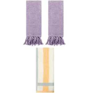 REGALWOVEN 3 Packs Cotton Absorbent Soft Decorative Bathroom Hand Towel Set - 1 of 4