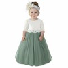 2Bunnies 2 Piece Lace Top Tulle Skirt Boho Rustic Baby Girl Dress Set - 4 of 4