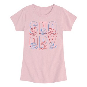 Girls' - Peanuts - Hockey Snoopy Fitted Short Sleeve Graphic T-Shirt - 1 of 4