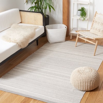 Gray Wool Handmade Flat Woven 4' x 6' Rug