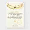 Tiny Tags 14K Gold Ion Plated with Brown Enamel Paw Print Beaded Stretch Bracelet Set - Gold - 3 of 4