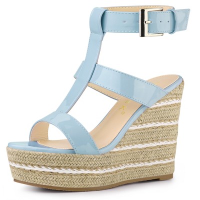 Allegra K Women's Espadrille Strappy Platform Wedges Sandals