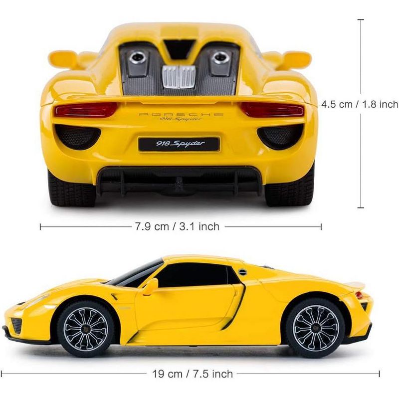 Link Worldwide Ready! Set! Go! Link 1:24 Scale Porsche 918 Spyder Remote Control Toy Car For Kids - Yellow, 4 of 6