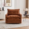 Mid Century Modern Chenille Swivel Barrel Chair, 360° Accent Armchair with Storage Pockets for Living Room Bedroom-3irtyhousy - 3 of 4
