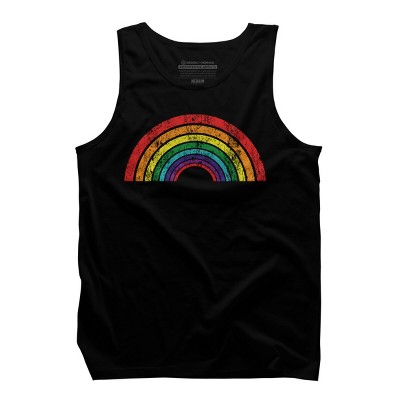 Adult Design By Humans Retro Rainbow Pride Parade By MusicoIlustre Tank Top