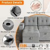 84" L Shaped Couches for Living Room, Convertible Sectional Sofa Bed With 2 Storage Arms and 2 Charging Ports, Side Pockets - 4 of 4