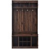 Coat Hanger Storage Cabinet with 6 Hooks, 3-in-1 Design Hall Tree with Storage Bench - The Pop Home - 4 of 4