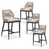 PURPLE LEAF Outdoor Counter Stools and Chairs (Set of 4) Rattan Barstools with Backrest and Footrest for Garden Pool, Includes Cushions - 4 of 4