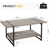 Acekool 2-Tier Coffee Table with Storage Shelf, Farmhouse Industrial Wood & Metal Center Table for Living Room, Office - 2 of 4