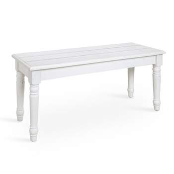 Kate and Laurel Cates Rectangle Wood Bench, 42x14x19, White