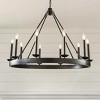 ALOADECOR Modern Farmhouse Black Candelabra Chandelier Round Rustic Industrial Candle Pendant Lighting For Living Room and Dining Room - 3 of 4