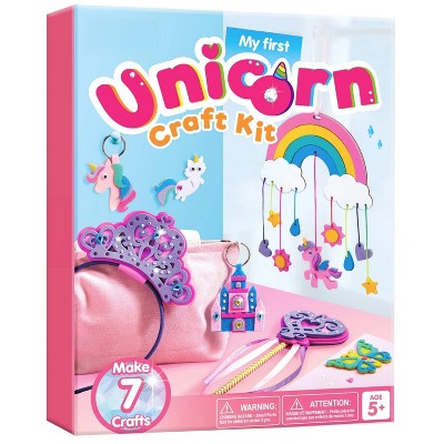 Joyfy Unicorn DIY Craft Set - Create 7 Magical Projects Including Castle, Tiara & Wand, Art & Crafts Gift for Ages 5+ Girls