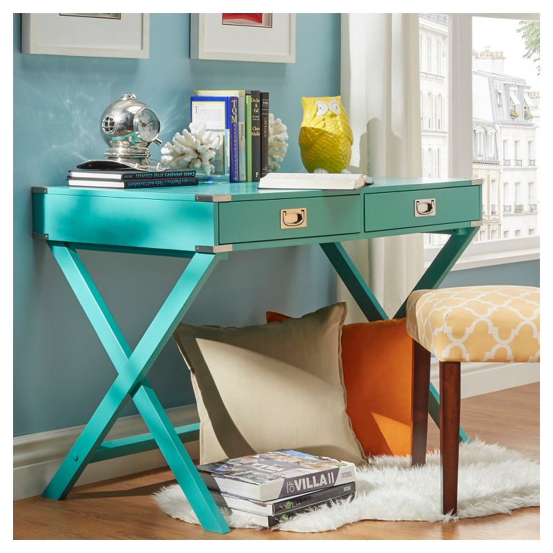 Kenton Wood Writing Desk with Drawers - Inspire Q, 3 of 11