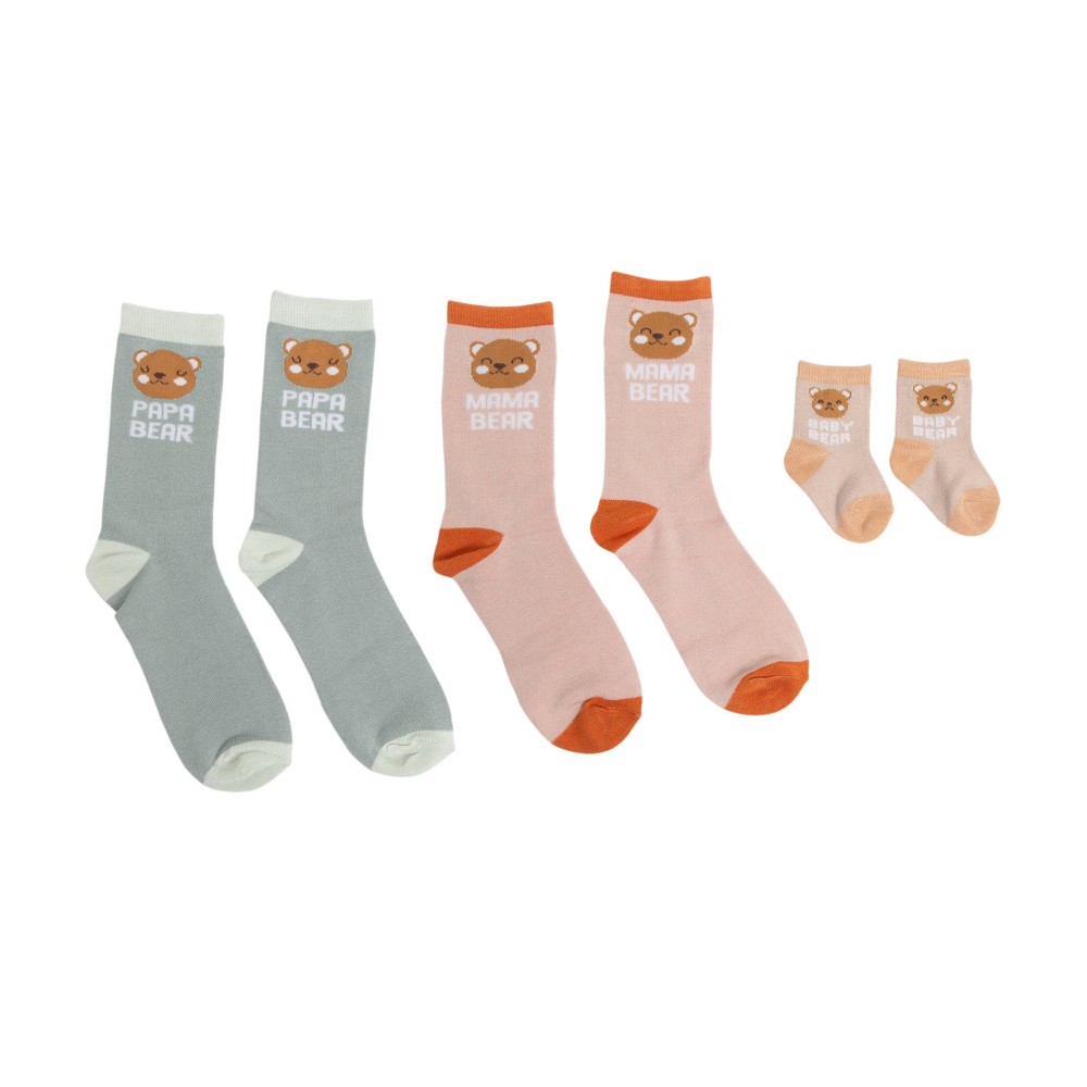 Pearhead Woodland Family Sock Set - Papa Bear/Mama Bear/Baby Bear - 3ct