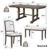 60-78'' Extendable Kitchen Table Set for 6, 6-Piece Dining Room Set with Bench, Upholstered Chairs, Removable Leaf Table-The Pop Home - 3 of 4