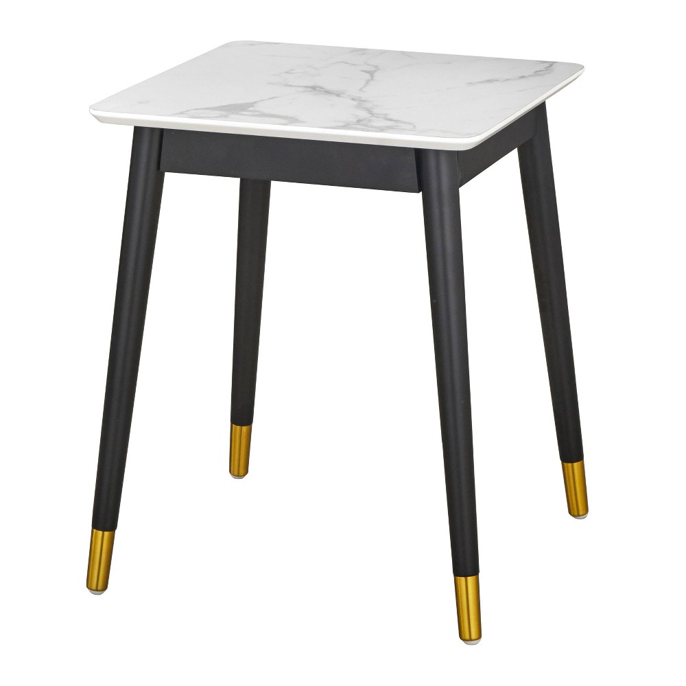 Ricco End Table White/Black- Lifestorey