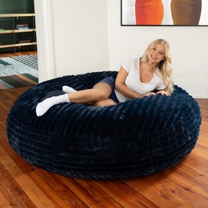 Jaxx 6 Foot Cocoon - Large Bean Bag Chair for Adults, Premium Luxe Faux Fur - 1 of 4