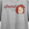 Chucky Wanna Play Crew Neck Short Sleeve Heather Gray Women's Crop Top - 2 of 3
