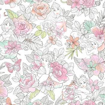Disney Princess Royal Floral Peel and Stick Kids' Wallpaper - RoomMates