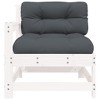 vidaXL Patio Chair with Cushions White Solid Wood Pine - 3 of 4