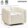 Modern white upholstered swivel chair, velvet armchair with removable pillow, Reading Chairs for Study and Bedroom. - 3 of 4
