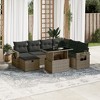 vidaXL 8 Piece Patio Sofa Set with Cushions Gray Poly Rattan - 2 of 4